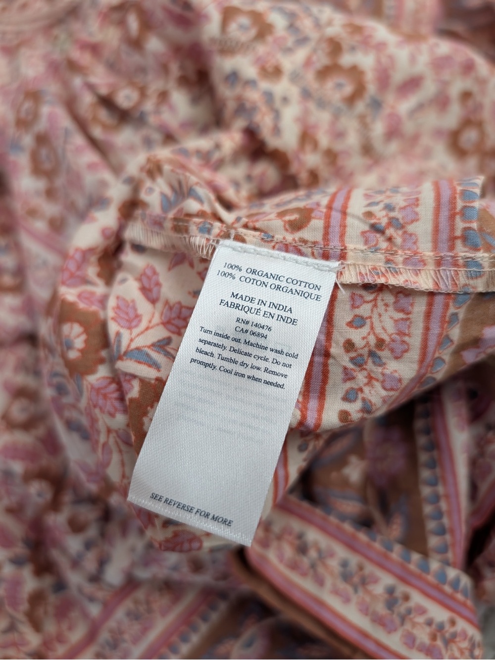 Faherty Orinda Organic Cotton Maxi Dress Earth Block Print - Picture 10 of 11